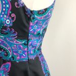 Tibi  Silk Paisley Print Sleeveless Fit and Flare Dress Sz 4 Galaxy Photo 5