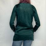 L'Academie Los Angeles Womens Casual Satin Tunic Blouse Emerald Green S SM Small Photo 1