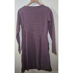Duluth Trading Co Women's XS Burgundy White Stripe‎ Boat Neck Long Sleeve Dress Purple Photo 4