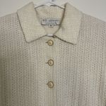 St. John  Collection Tweed Jacket Size Medium Button Knit Ivory USA Shoulder Pads Photo 1