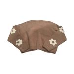 Debut Dreamers By  Daisy Floral Knit‎ 3D Cardigan Sz Medium Tan White Photo 1