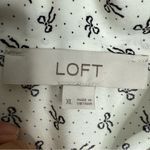 Loft White Long Sleeve Bow Blouse With Tie Neck Puffed Shoulder 575297 Size XL Photo 3