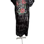 Disney  Coco Gray Guitar Floral Tie Dye Midi Short Sleeve Dress Size Medium Photo 5
