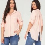 Cloth & Stone ANTHROPOLOGIE  Button-Down Long Sleeve Shirt Soft Pink Size Large Photo 1