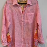 Soft Surroundings Eden Island Mixed Media top Tunic Linen large Photo 3