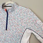 Peter Millar Lightweight Performance 1/4 Zip Long Sleeve Sun Shirt White Print Photo 2