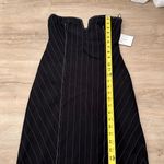 ZARA strapless mini pinstripe black dress Photo 3