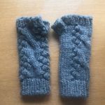 Gray Knit Stocking Hat and Glove Set Photo 2