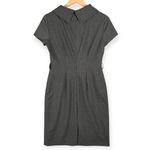 Tahari Arthur S Levine Gray Wide Collar Sheath Dress 4P Short Sleeve Career Photo 3