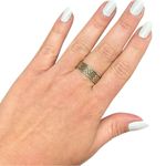 Gold Tone Woven Band Ring AK 925 Turkey Sterling Silver Band Ring Size 9 EUC Photo 4