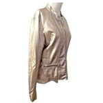 Cavalini Jacket Women's Sz Large Champagne Metallic Faux Leather Y2K Futuristic Photo 6