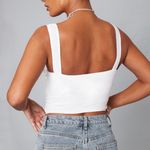 Pretty Little Thing Cream Velvet Lace Up Top Photo 1