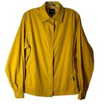 Faconnable polyester‎ nylon button up shirt jacket size large dry clean only Yellow Photo 0