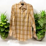 Ellen Tracy  Vintage Silk Blouse‎ Women's Size 6 Yellow Plaid Long Sleeve Photo 1