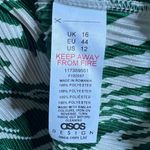 ASOS NEW Plissé Green Zebra One Shoulder Stretchy Accordion Maxi Dress Size 12 Photo 6