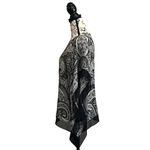 Talbots  Black White Silk Paisley Boxy Oversized Poncho Sheer Xs/s Boho Oversized Photo 3