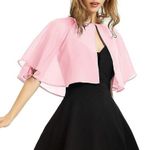 NWT ~ Women's Baby Pink Soft Chiffon Shawl Wrap Shrug Cover Up Photo 0