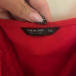 SheIn curve red silk dress Photo 2