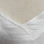 Focus Casual Life Waffle Knit V Neck Linen Blend White Size M Photo 7