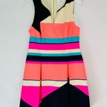 Julie Brown Harlyn Striped Neon Colorblock Fit & Flare Sleeveless Dress Size 8 Photo 2