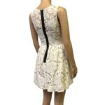 Just Ginger Cream Lace Overlay Skater Exposed Zipper Sleeveless Mini Dress M White Size undefined Photo 1