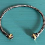 New Cable Twist Antiqued Silver With Gold Tone and Scroll Accents Cuff Bracelet Photo 4