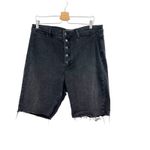 Free People  We The Free Crvy Bermuda Shorts‎ Exposed Button Fly Faded Black 34 Photo 2