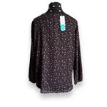 West Kei ‎ Womens Blouse Sz S Casiya Tie Front Navy Blue Leopard Print Stitch Fix Photo 5