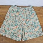 Jones New York Vintage Elastic Waist 100% Cotton Floral Print Canvas Pocketed Shorts Photo 0