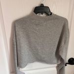 Commense Cropped Sweatshirt Raw Hem Long Sleeve Pullover Comfy Top Size XS NWT Gray Photo 0