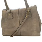 Talbots Leather Snakeskin Large Embossed Handle Satchel Purse Shoulder Bag Photo 1