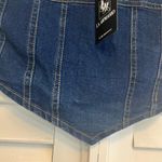 La Armario Denim‎ Strapless Crop Top Size Large Blue Photo 2