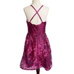 BCX Womens Juniors Embroidered Mini Fit & Flare Magenta Dress 11 Photo 5