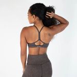 Fleo Reinette Racerback Sports Bra in Limited Edition Taupe Black Size Medium Brown Photo 2