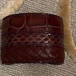 Bottega Veneta 🆕  | Leather Cuff Bracelet Small Braided Snakeskin Burgundy Red Photo 0