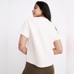 Madewell  Airyterry V-Neck‎ Sweatshirt Tee Womens Size Large Cream Photo 5