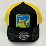 Pokémon Nintendo Pikachu Patch Black & Yellow Trucker Mesh Snap Back Hat Cap Photo 0