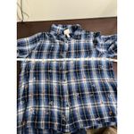 Knox Rose Plaid Button Up Shirt Blue Floral Embroidered XX Large Photo 9