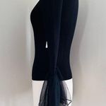 Anthropologie Tulle-Cuffed Sweater in Black Size XXS NWT $118 Photo 3