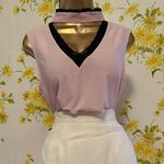 Tempted Hearts Pink Sleeveless Blouse with Black Lace Trim size M Size M Photo 1