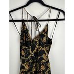 ASTR The Label Mini Dress Chain Reaction Black Gold Chain Print Tie Back Photo 11