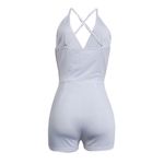 Akmipoem White Short Wrap Deep V Neck Sleeveless White Romper Photo 2