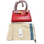 Tory Burch Lee Radziwill Petite Croc Embossed Leather Crossbody Brilliant Red Photo 0