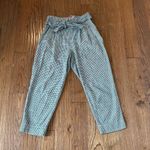 Anthropologie Cartonnier navy gingham tie waist pleated pant 4 Photo 2