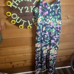 Old Navy  Linen Floral Wide Leg Jumpsuit Pant Romper Pockets Blue Large Photo 3