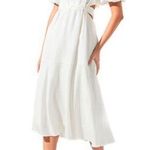 ASTR Back Cut-Out White Midi Dress Bow Embellished, Size M New w/Tag Photo 0