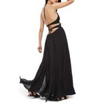 Free People  Lillie Black Layered Halter Maxi Dress M Photo 1