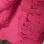 AQUA Hot Pink Short Sleeve Floral Lace Tiered Mini Dress Size XS Photo 8