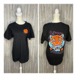 Hanes Clemson Tigers Women's Medium Black & Neon Short Sleeve Casual‎ Summer T-Shirt Photo 1