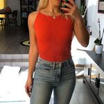 Nordstrom BP orangish red ribbed bodysuit Photo 2